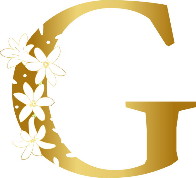 Golden Alphabet With Elegant Flower